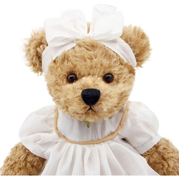 10" Oitscute White Small Teddy Bear with Cloth Stuffed Animal Soft Plush Toy - Picture 5 of 6